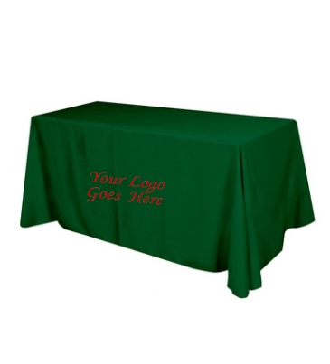 Flat Polyester 4-Sided Table Cover - fits 6' standard table