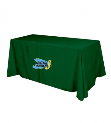 Flat Polyester 4-Sided Table Cover - fits 6' standard table