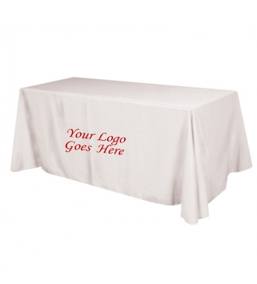Flat Polyester 4-Sided Table Cover - fits 8' standard table