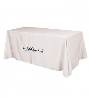 Flat Polyester 4-Sided Table Cover - fits 8' standard table