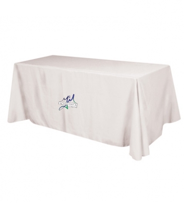 Flat Polyester 4-Sided Table Cover - fits 8' standard table