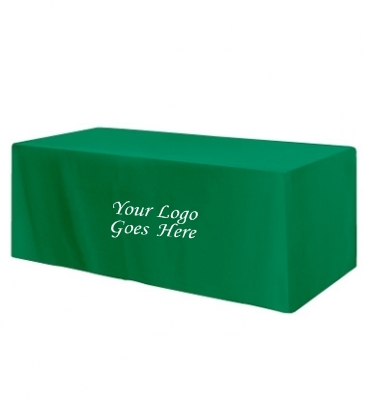 Fitted Poly/Cotton 3-sided Table Cover - fits 8' standard table