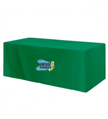 Fitted Poly/Cotton 3-sided Table Cover - fits 8' standard table