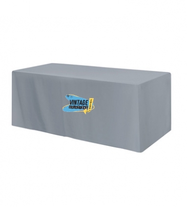Fitted Poly/Cotton 4-sided Table Cover - fits 8' standard table