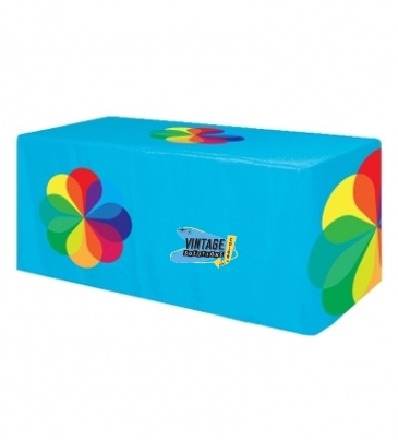 Fitted All Over Dye Sub Table Cover - 3-sided, fits 6' table