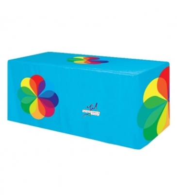 Fitted All Over Dye Sub Table Cover - 3-sided, fits 6' table