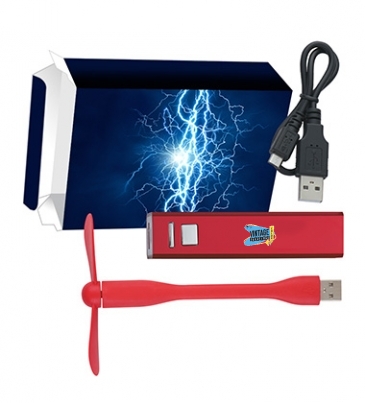 UL Listed Portable Charger and Mini USB Fan Combo