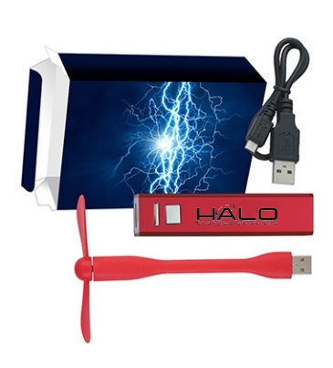 UL Listed Portable Charger and Mini USB Fan Combo