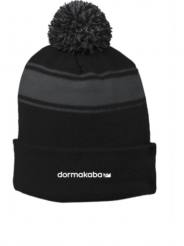Sport-Tek® Stripe Pom Pom Beanie