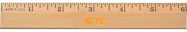 6" Clear Lacquer Beveled Wood Ruler