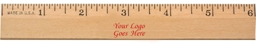 6" Clear Lacquer Beveled Wood Ruler