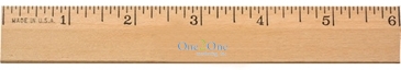 6" Clear Lacquer Beveled Wood Ruler
