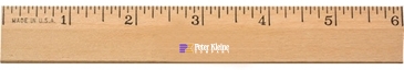 6" Clear Lacquer Beveled Wood Ruler