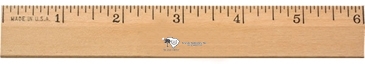 6" Clear Lacquer Beveled Wood Ruler