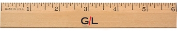 6" Clear Lacquer Beveled Wood Ruler
