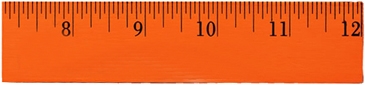 12" Fluorescent Wood Ruler - English Scale