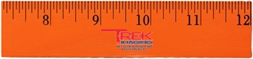 12" Fluorescent Wood Ruler - English Scale
