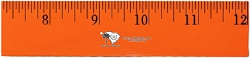 12" Fluorescent Wood Ruler - English Scale