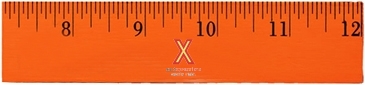 12" Fluorescent Wood Ruler - English Scale