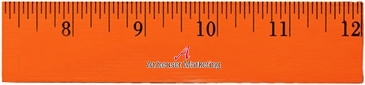 12" Fluorescent Wood Ruler - English Scale