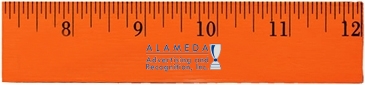 12" Fluorescent Wood Ruler - English Scale
