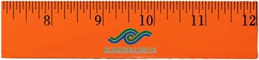 12" Fluorescent Wood Ruler - English Scale