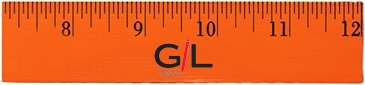 12" Fluorescent Wood Ruler - English Scale