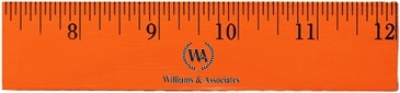 12" Fluorescent Wood Ruler - English Scale