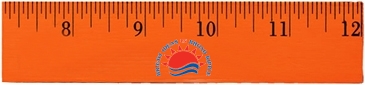 12" Fluorescent Wood Ruler - English Scale