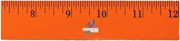 12" Fluorescent Wood Ruler - English Scale