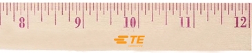 12" Natural Finish Wood Ruler