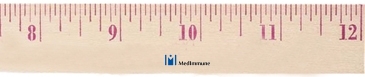 12" Natural Finish Wood Ruler