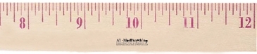 12" Natural Finish Wood Ruler