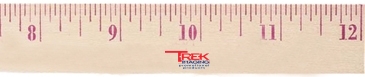 12" Natural Finish Wood Ruler