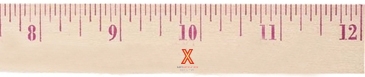 12" Natural Finish Wood Ruler