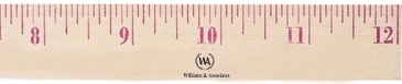 12" Natural Finish Wood Ruler