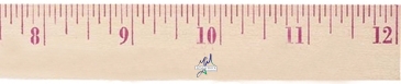12" Natural Finish Wood Ruler