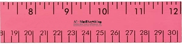 12" Fluorescent Wood Ruler - English & Metric Scale