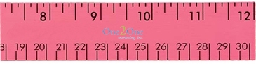 12" Fluorescent Wood Ruler - English & Metric Scale