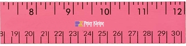 12" Fluorescent Wood Ruler - English & Metric Scale