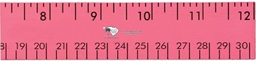 12" Fluorescent Wood Ruler - English & Metric Scale