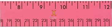 12" Fluorescent Wood Ruler - English & Metric Scale