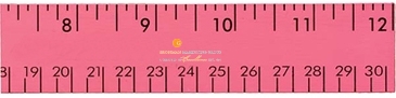 12" Fluorescent Wood Ruler - English & Metric Scale
