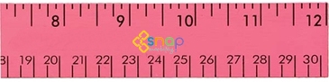 12" Fluorescent Wood Ruler - English & Metric Scale