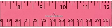 12" Fluorescent Wood Ruler - English & Metric Scale