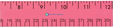 12" Fluorescent Wood Ruler - English & Metric Scale