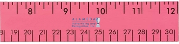 12" Fluorescent Wood Ruler - English & Metric Scale