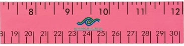 12" Fluorescent Wood Ruler - English & Metric Scale