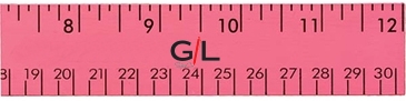 12" Fluorescent Wood Ruler - English & Metric Scale