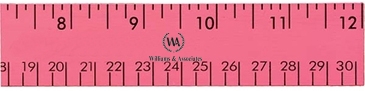12" Fluorescent Wood Ruler - English & Metric Scale
